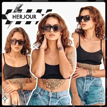 HERJOUR Retro Oversized Sunglasses for Unique Style