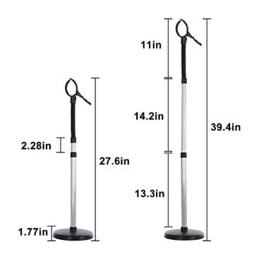 Erytlly Adjustable 360-Degree Rotating Hands-Free Metal Hair Dryer Stand and Holder for Bathroom, Vanity, Makeup Room