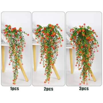 Vibrant Faux Hanging Plants for Indoor and Outdoor Use