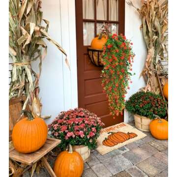 Vibrant Faux Hanging Plants for Indoor and Outdoor Use