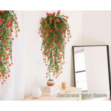 Vibrant Faux Hanging Plants for Indoor and Outdoor Use