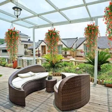 Vibrant Faux Hanging Plants for Indoor and Outdoor Use