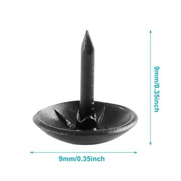 Piutouyar 200 Pcs Black Upholstery Tacks - DIY Antique Metal Thumb Tacks for Home Decor & Craft Proj...