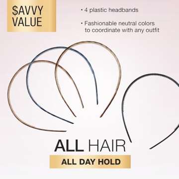 Scunci by Conair Effortless Beauty Skinny headband -plastic Headbands for Women and Men - hair acces...