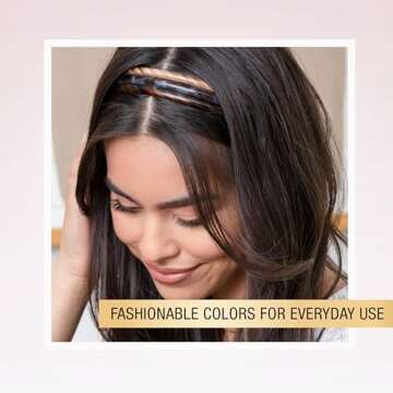 Scunci by Conair Effortless Beauty Skinny headband -plastic Headbands for Women and Men - hair accessories for women - Neutral Colors - 4 Count