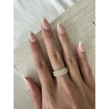 PAVOI Gold Plated Chunky Ring with Cubic Zirconia - Size 7