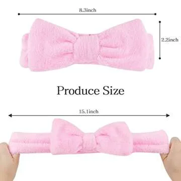 Casoty Pink 6 Pcs Spa Headband, Hair Band for Washing Face, Makeup Headband, Skincare Headbands, Soft Fleece Hairband for Face Washing Yoga