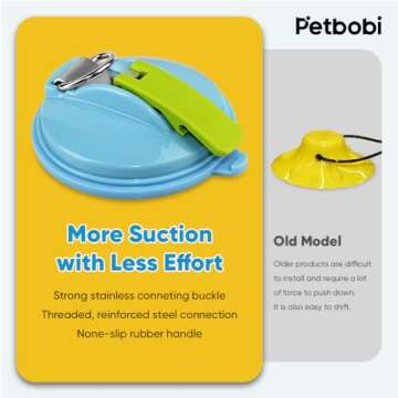 Petbobi Suction Cup Dog Toys, Tug of War Rope Toy for Small Medium Dogs, Interactive Pull Dog Toys for Boredom, Teeth Cleaning& Molar, Bone