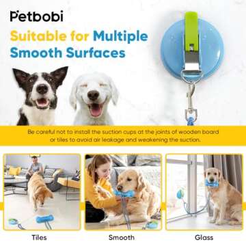 Petbobi Suction Cup Dog Toys, Tug of War Rope Toy for Small Medium Dogs, Interactive Pull Dog Toys for Boredom, Teeth Cleaning& Molar, Bone