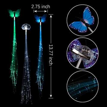 15 Pack Led Light Up Fairy Hair Accessories Braid Extension Clips for Women Girls, Glow in the Dark Party Favors Supplies Neon Rave Accessories Wig for Festival Halloween Christmas Birthday