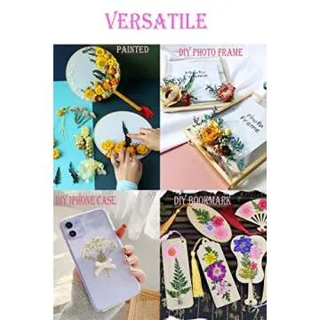 Real Dried Pressed Leaf Flowers Plant Herbarium for Craft Jewelry Making Multiple Colorful Pressed Flowers Daisies for Craft Resin Jewelry Making Art Craft DIY Soap Candle Scrapbooking (White)