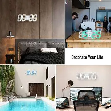 3D LED Desk Alarm Clock Night Light 7 Colors 9.7" with Remote Control, Digital Alarm Clock Adjustable Brightness Timer 12/24 Hr Time/Date/Temperature for Kid Bedroom/ Kitchen/Office -Colorful