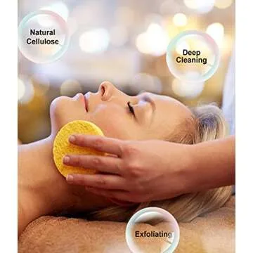 METUUTER 50 PCS Compressed Facial Sponges for Estheticians- 100% Natural Cellulose Face Sponge Professional Cosmetic Spa Sponges for Face Cleansing, Massage, Pore Exfoliating, Mask, Makeup Removal