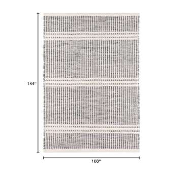 Dash and Albert Malta Wool Area Rug - 9' x 12' Grey - Coastal Charm Handwoven Wool Accent Rug - Durable, Lightweight, Easy to Clean