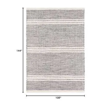 Dash and Albert Malta Wool Area Rug - 9' x 12' Grey - Coastal Charm Handwoven Wool Accent Rug - Durable, Lightweight, Easy to Clean