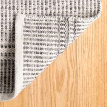 Dash and Albert Malta Wool Area Rug - 9' x 12' Grey - Coastal Charm Handwoven Wool Accent Rug - Durable, Lightweight, Easy to Clean