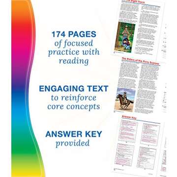 Spectrum Reading Comprehension Grade 4, Ages 9 to 10, 4th Grade Reading Comprehension Workbooks, Nonfiction and Fiction Passages, Summarizing Stories and Identifying Themes - 174 Pages