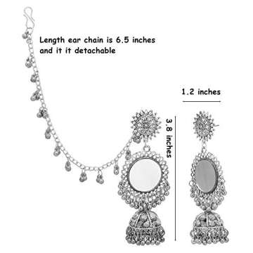 Jwellmart Indian Jewelry Wedding Bollywood Oxidized Silver Bahubali Jhumka Jhumki Jewelry Earrings For Women