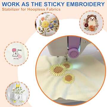 FURWEY Water Soluble Embroidery Stabilizer 12PCS