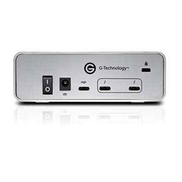 G-Technology 12TB G-DRIVE with Thunderbolt 3 and USB-C Desktop External Hard Drive, Silver - 0G05383-1