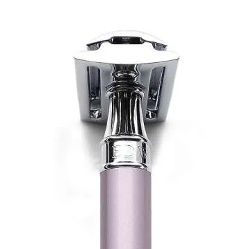 Edwin Jagger DELHEBLAMZ Classic Long Handled Double Edge Manual Eco-Friendly and Reusable Safety Razor for Men and Women for Shaving cream or Soap Fits All DE Razor Blades (Heather)