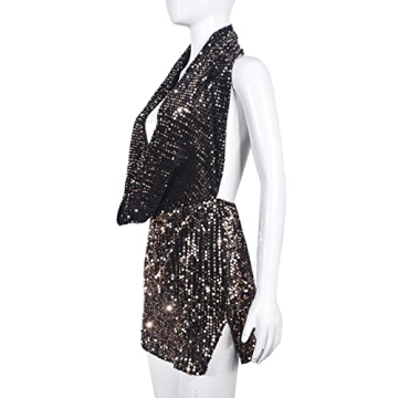 Novaorily Women Sparkly Sequin Mini Dress Party Club Nights