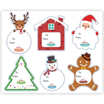 Orlador 102pc Merry Christmas Gift Tags Stickers, 2.8“x2.2” Christmas Presents Gifts Name Tags L...