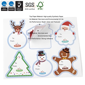 102pc Christmas Gift Tags Stickers for Festive Packaging