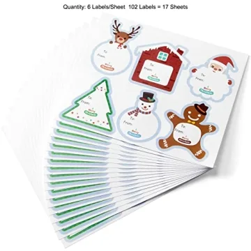 102pc Christmas Gift Tags Stickers for Festive Packaging