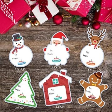 102pc Christmas Gift Tags Stickers for Festive Packaging