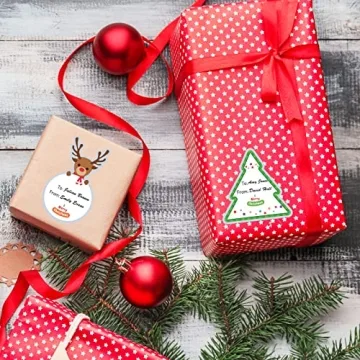 102pc Christmas Gift Tags Stickers for Festive Packaging