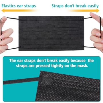 Buy 50PCS Black Disposable Masks for 3 Layer Protection