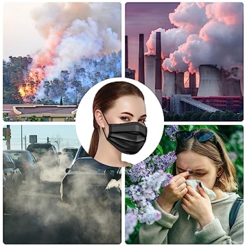 Buy 50PCS Black Disposable Masks for 3 Layer Protection