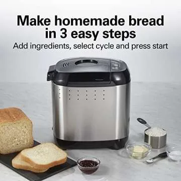 Hamilton Beach Digital Electric Bread Maker Machine Artisan and Gluten-Free, 2 lbs Capacity, 14 Sett...