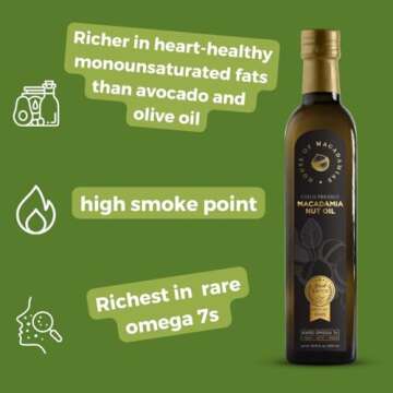 House of Macadamias, Macadamia Nut Oil, Cooking oil, Premium Cold-Pressed Extra Virgin, 25.3 fl. oz. Bottle - Keto, Vegan, Paleo, Gluten-Free, Sugar-Free
