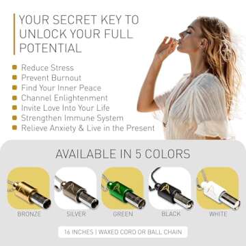 LOVETUNER Meditation Tuning Necklace 528 hz Frequency of Love | Mindfulness Device for Anxiety & Stress Relief