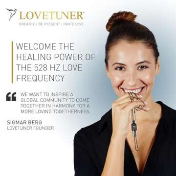 LOVETUNER Meditation Tuning Necklace 528 hz Frequency of Love | Mindfulness Device for Anxiety & Stress Relief