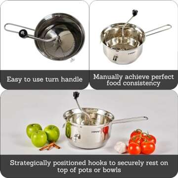 Mirro 50024 Foley Stainless Steel Healthy Food Mill Cookware - 2-Quart Capacity, Silver