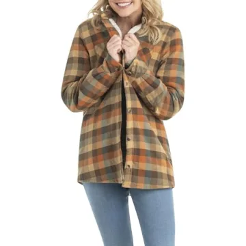 Comfortable Women's Flannel Shacket with Sherpa Lining