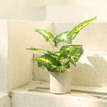 Velener 1Pc Faux Plant Indoor in Plant Pot 16"- House Plant for Farmhouse Kitchen Decor Living Room Accessories Home Office Cubicle Bookshelf Guest Room Balcony Bathroom Rustic Green Room Floor Table