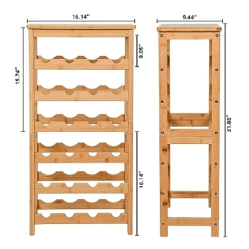 24-Bottle Bamboo Wine Rack Stylish Sturdy Eco-Friendly