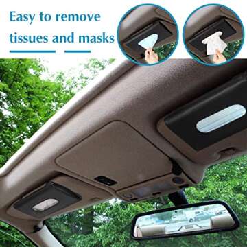 2 Pcs Car Tissue Mask Holder Sun Visor Car Napkin Holder PU Leather Car Tissue Box Hanging Tissue Di...