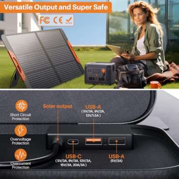 ZOUPW 100W Portable Solar Panel - High Efficiency & Waterproof