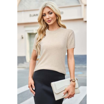 Arach&Cloz Women’s Summer Tops - Cute Short Sleeve Sweaters