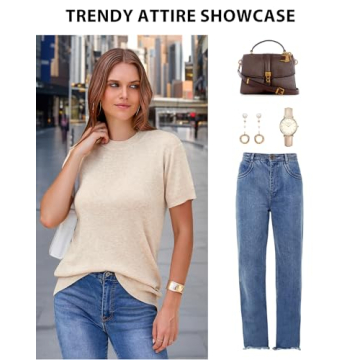 Arach&Cloz Women’s Summer Tops - Cute Short Sleeve Sweaters