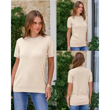 Arach&Cloz Women’s Summer Tops - Cute Short Sleeve Sweaters