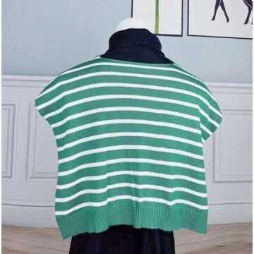 WaJuemy Women's Sweater Scarf with Sleeves Knitted Sweater Shawl Wrap Casual Tie Shoulder Collar Cape Wraps (Green/White)