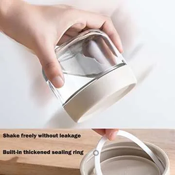 Povinmos 3Pack Overnight Oats Containers with Lids,10oz Glass Jar with Scew Lid,Salad Dressing Fruit Veggies Sauce Snacks Meal Prep Food Containers,Spice Jars,Wide Mouth Storage Containers