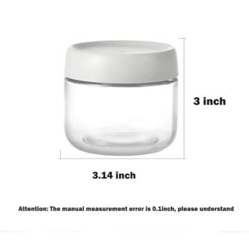 Povinmos 3Pack Overnight Oats Containers with Lids,10oz Glass Jar with Scew Lid,Salad Dressing Fruit Veggies Sauce Snacks Meal Prep Food Containers,Spice Jars,Wide Mouth Storage Containers