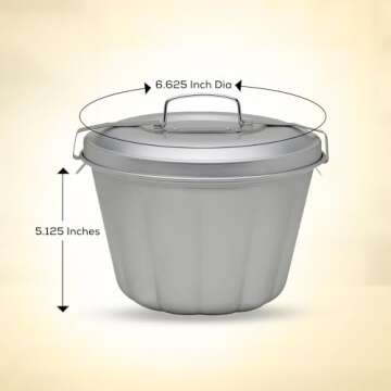 Mrs. Anderson's Non-Stick 1.6-Liter Steamed Pudding Mold with Lid for Delicious Desserts